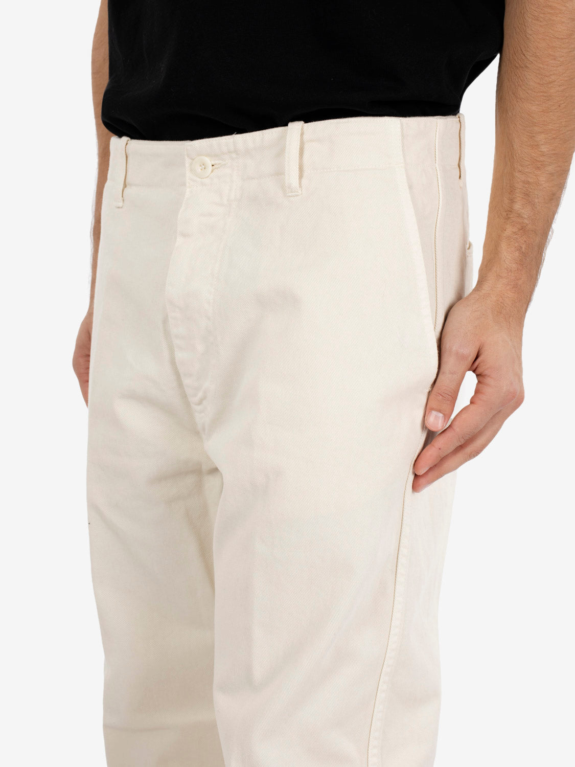 Pantaloni twill Bube off white