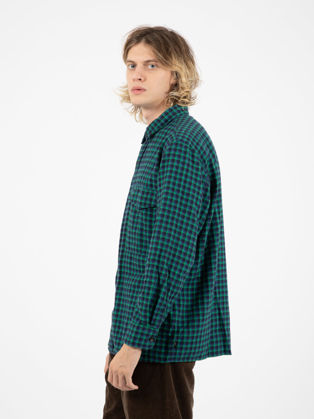 Camicia oversize navy / green