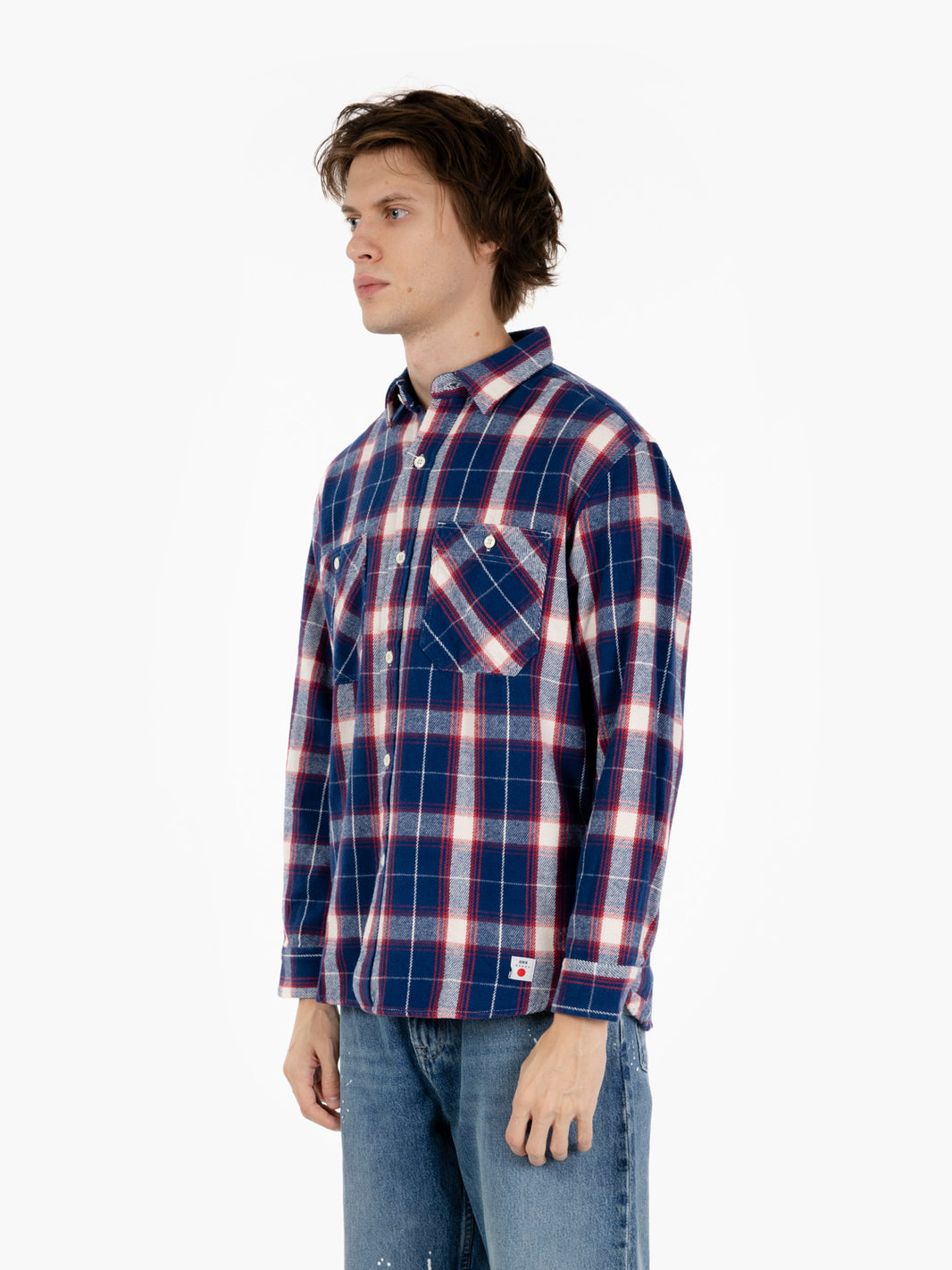 L/S Work shirt japan navy / red