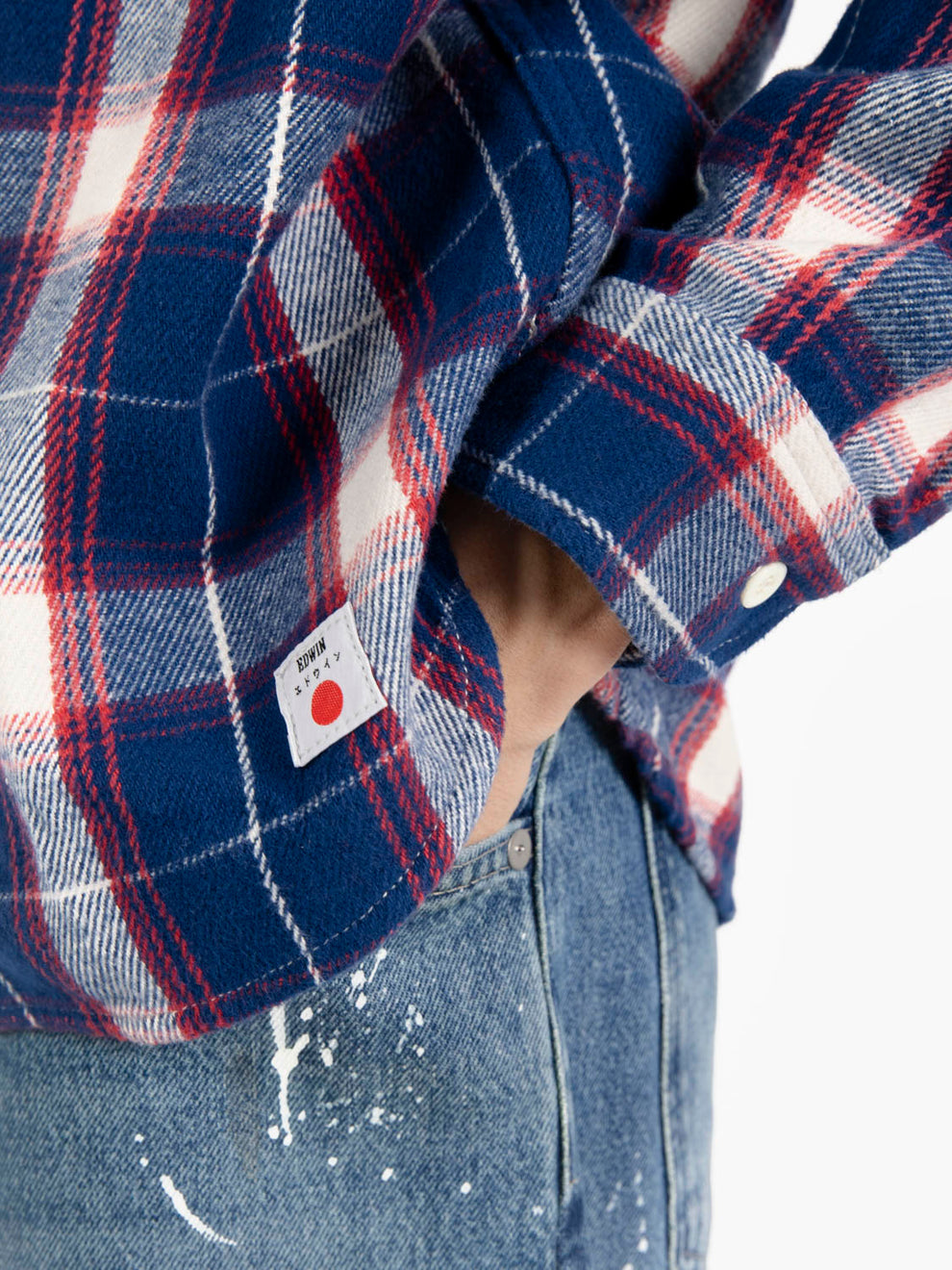 L/S Work shirt japan navy / red