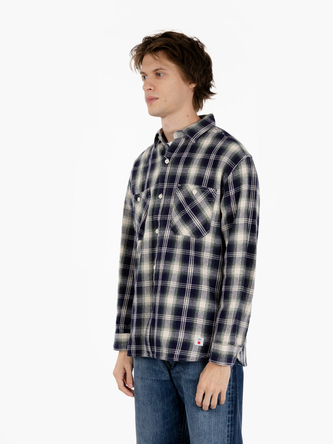 L/S Work shirt LS Japan navy / green