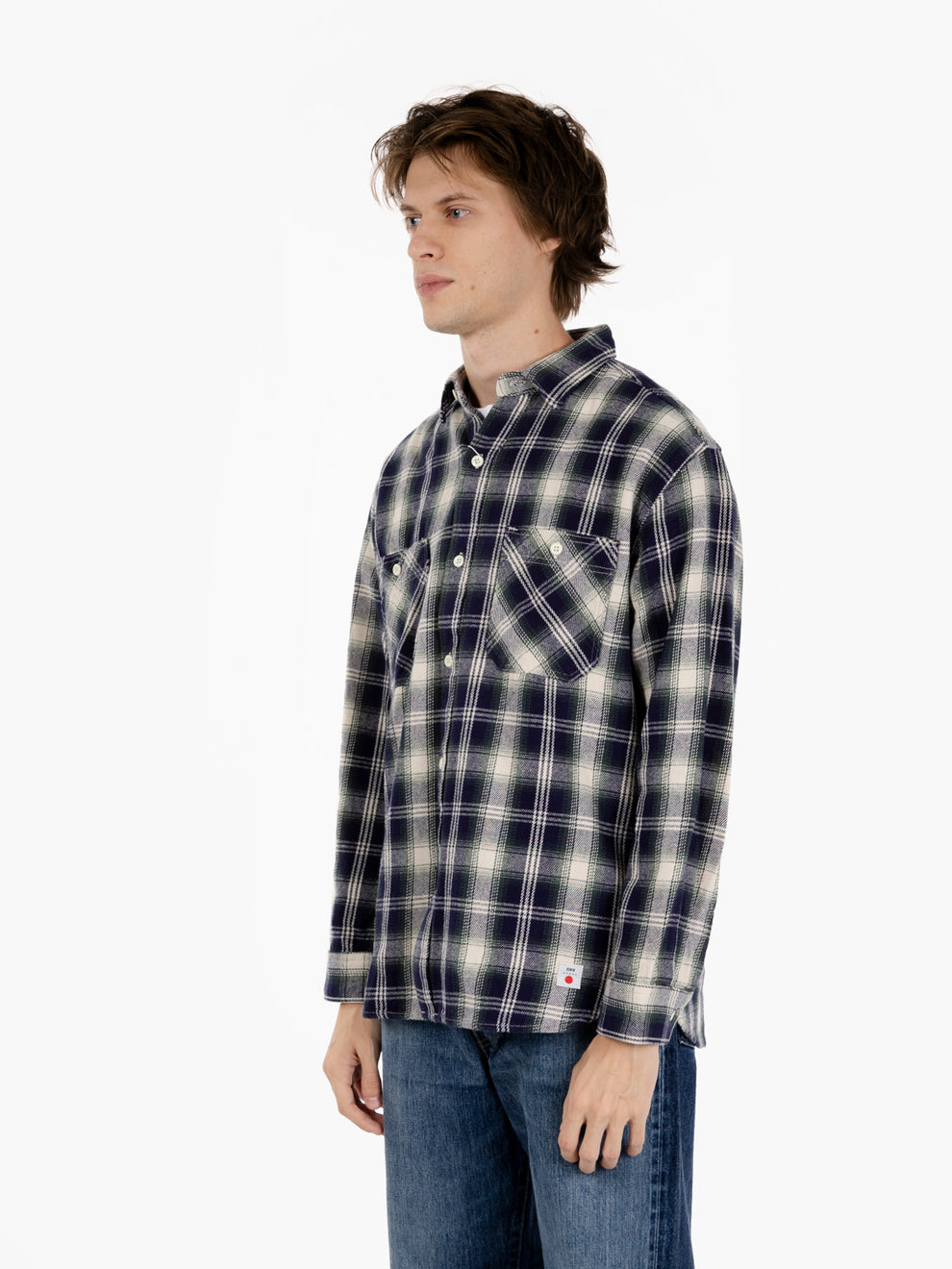 L/S Work shirt LS Japan navy / green