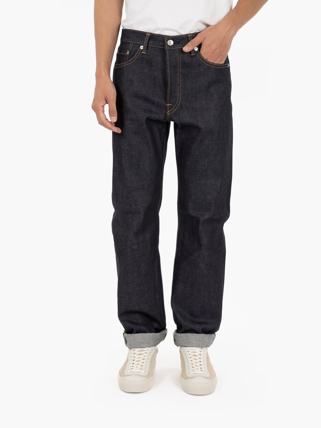 Premium regular striaght Japan unwashed blue
