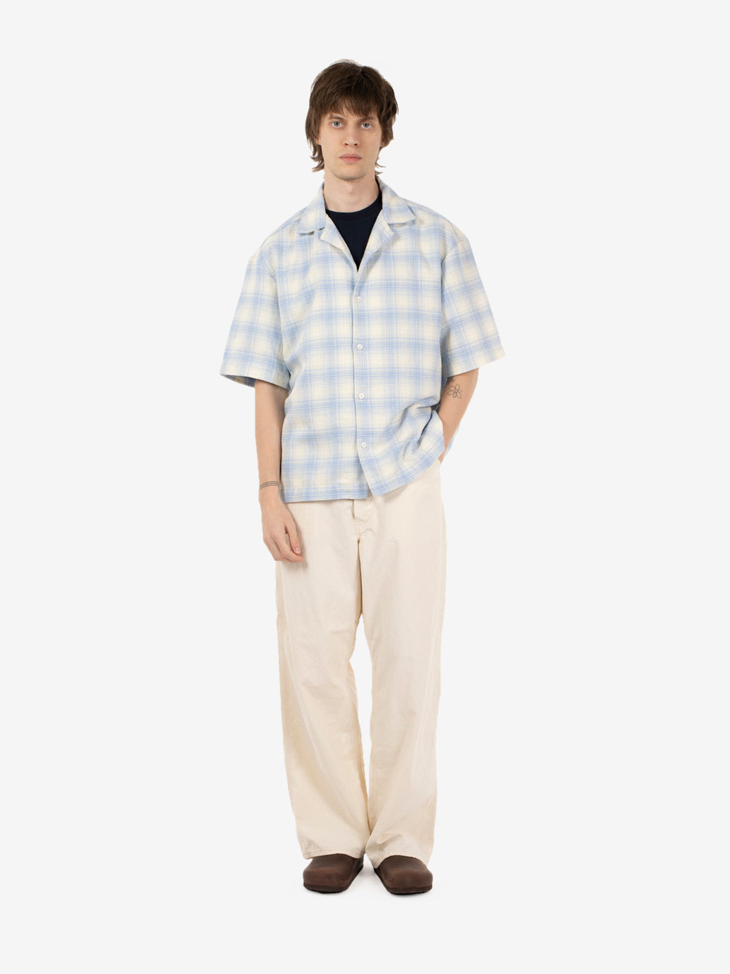 Saga Shirt SS light blue garment washed
