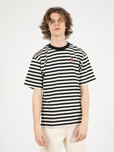 T-shirt basic stripe black / white