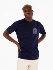 EDWIN - T-shirt sake and roses maritime blue