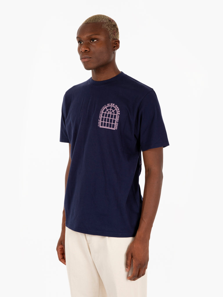 EDWIN - T-shirt sake and roses maritime blue