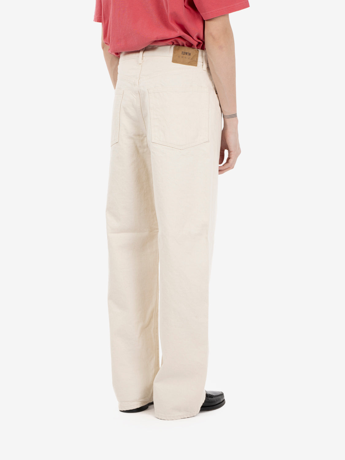 Wide natural rinsed pant