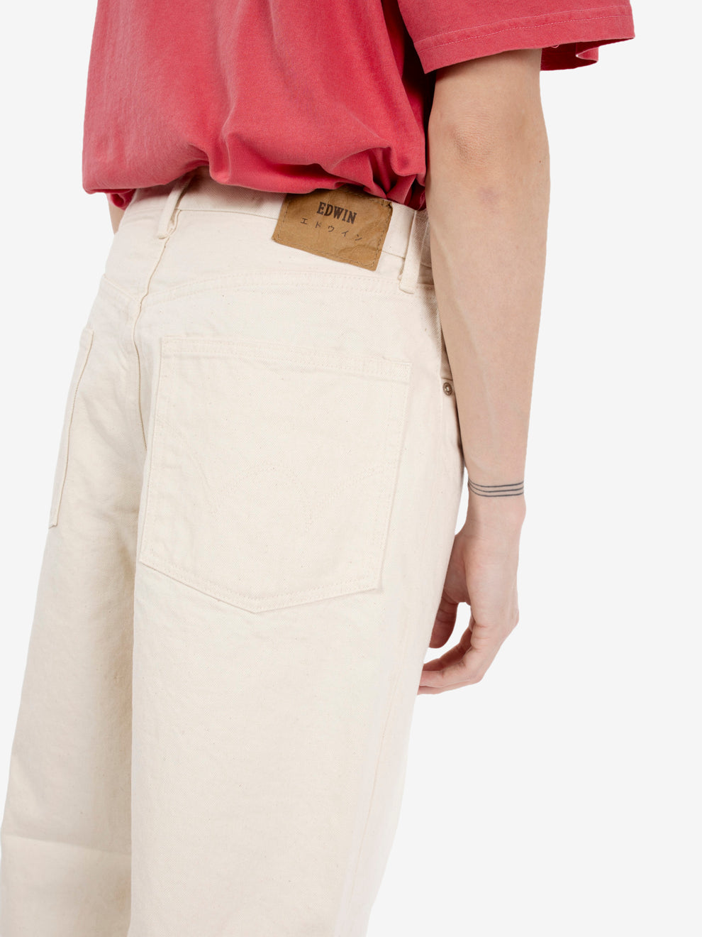 Wide natural rinsed pant