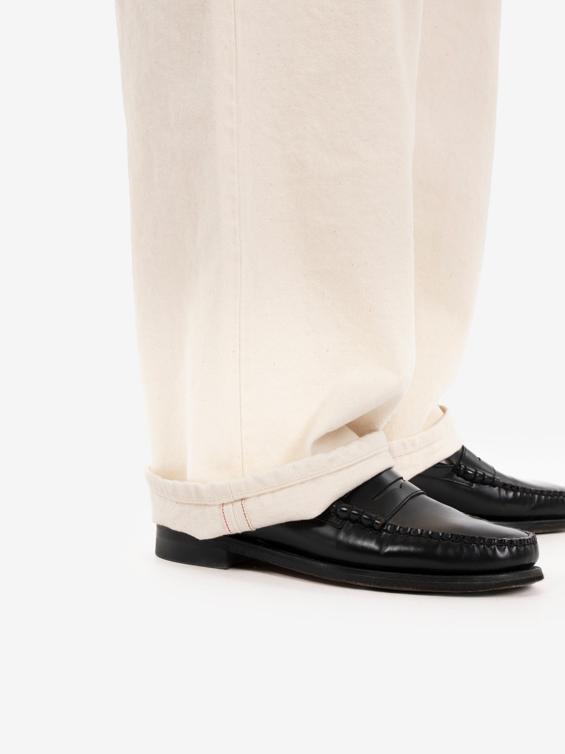 Wide natural rinsed pant
