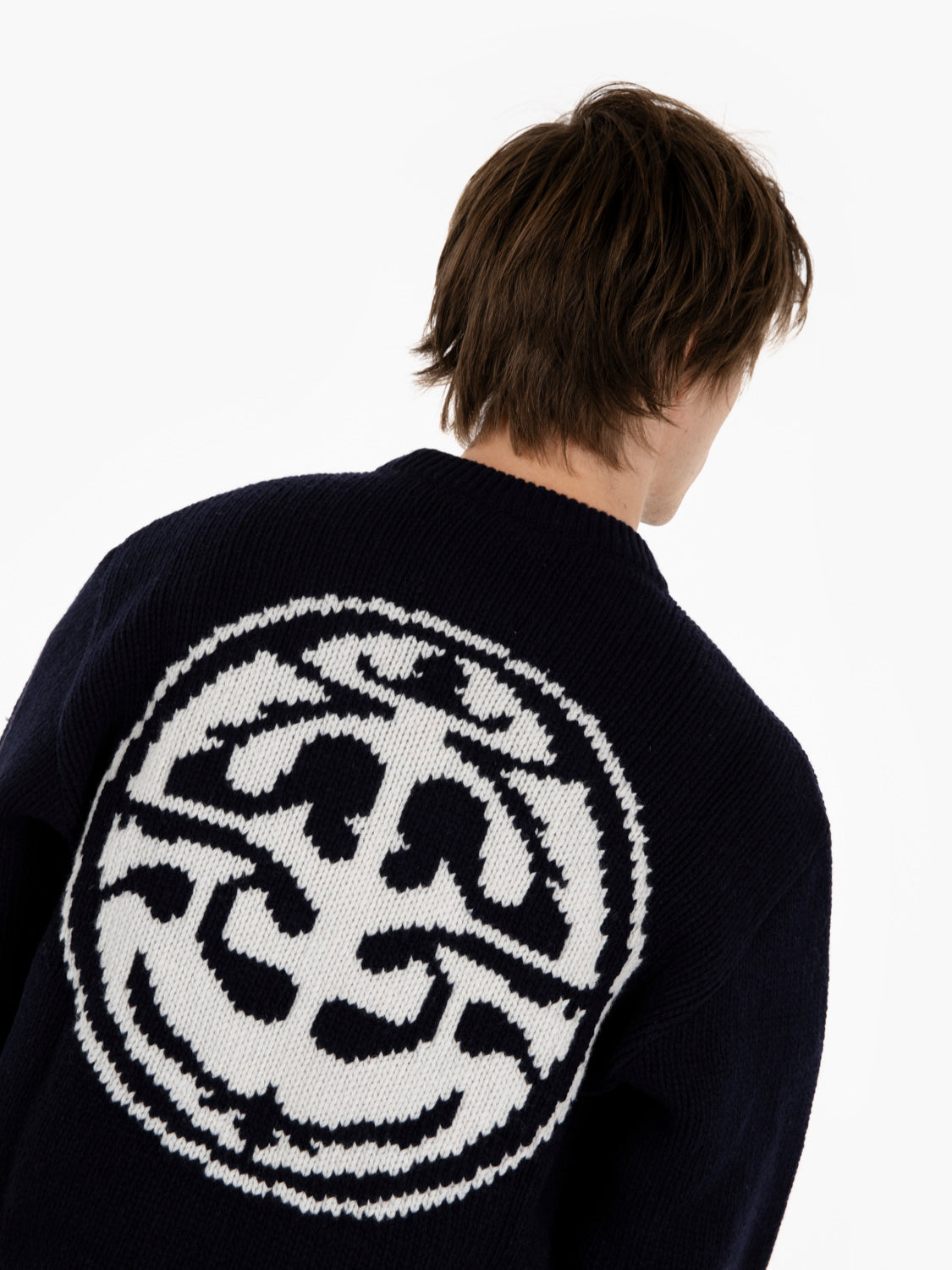 Wool Ellis sweater navy / off white