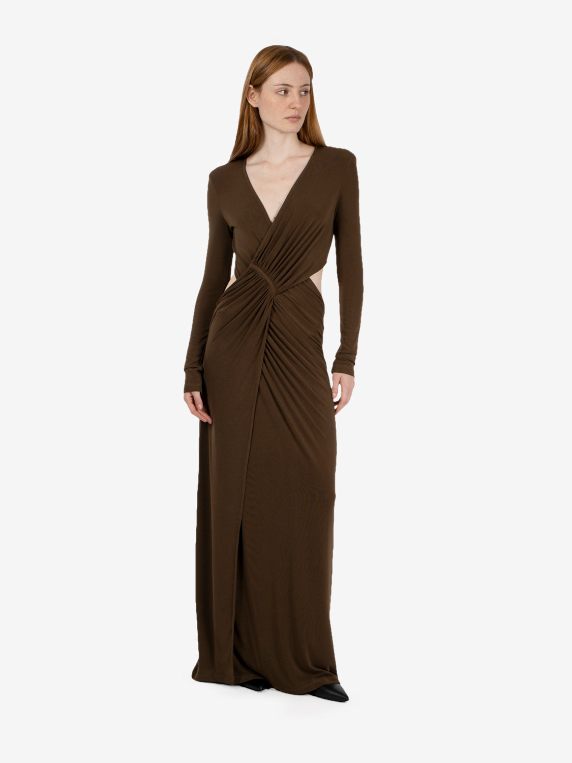 Abito lungo cut-out moro