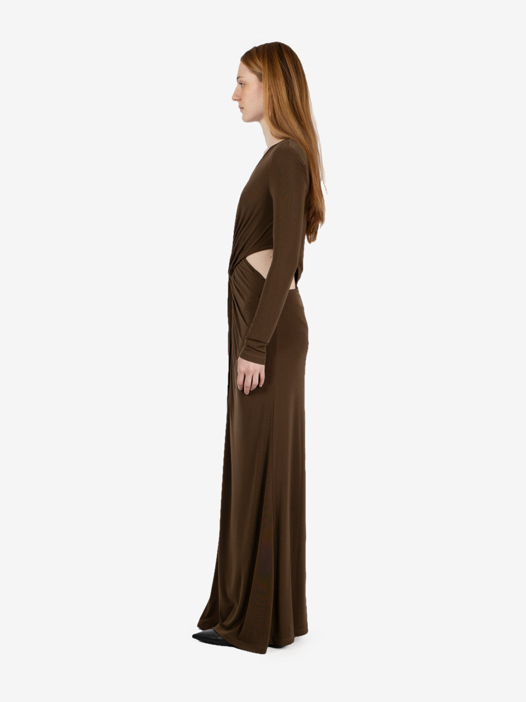 Abito lungo cut-out moro