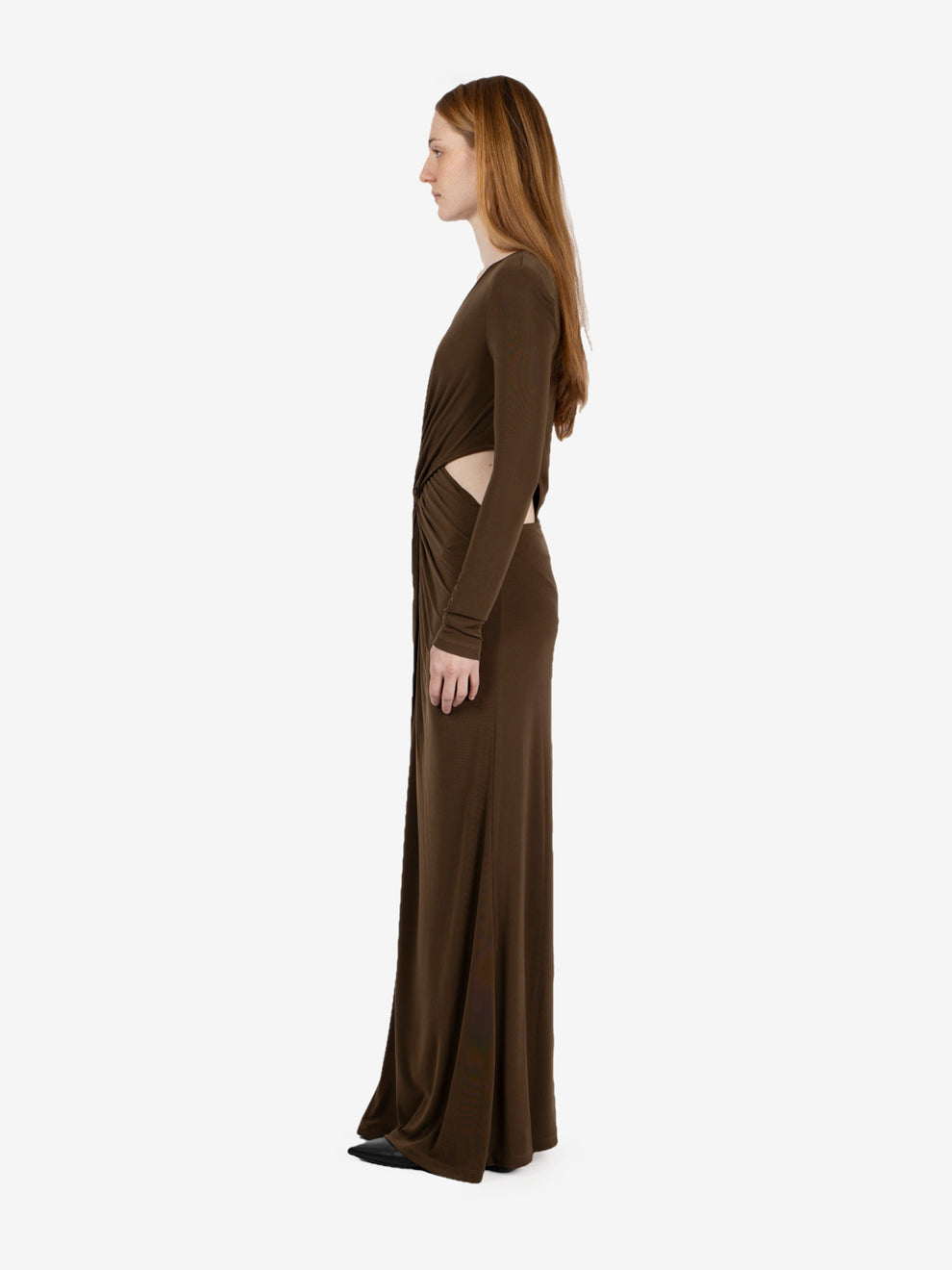 Abito lungo cut-out moro