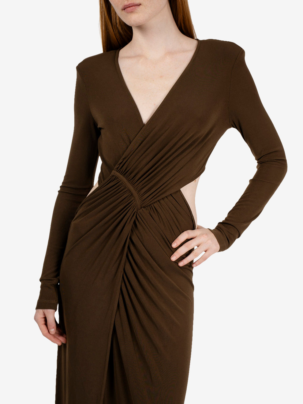 Abito lungo cut-out moro