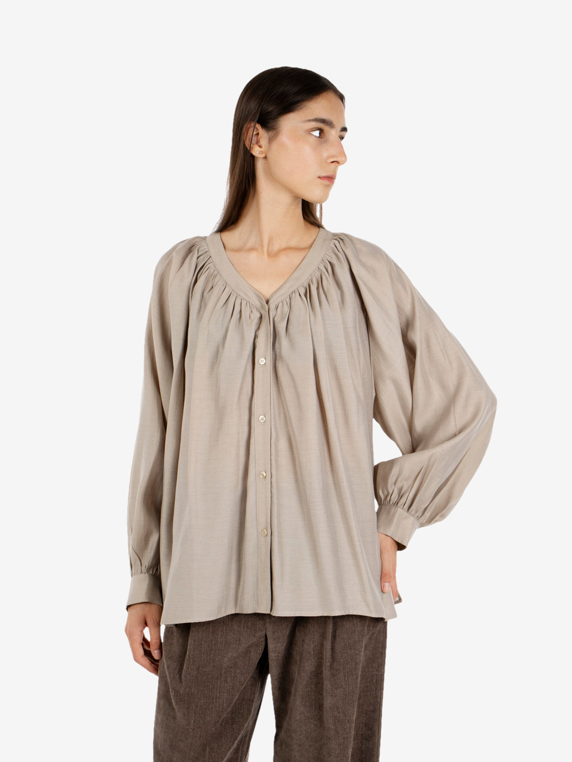 OVERSIZE BEIGE SHIRT EFW260105_052