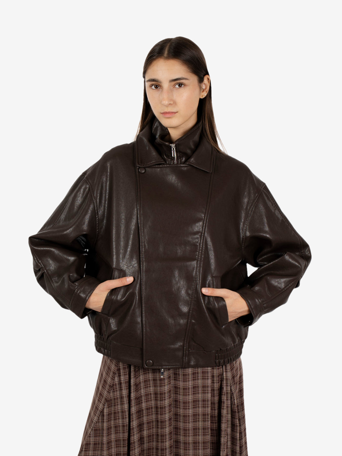 FAUX LEATHER BOMBER JACKET EFW260038_094