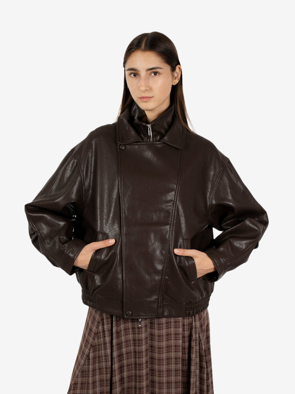 FAUX LEATHER BOMBER JACKET EFW260038_094