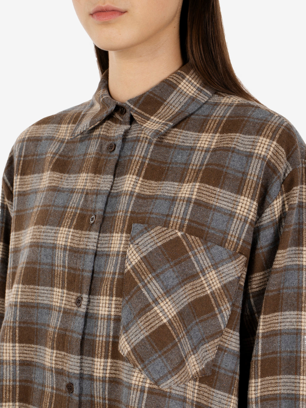 BROWN PLAID SHIRT EFW260083_038