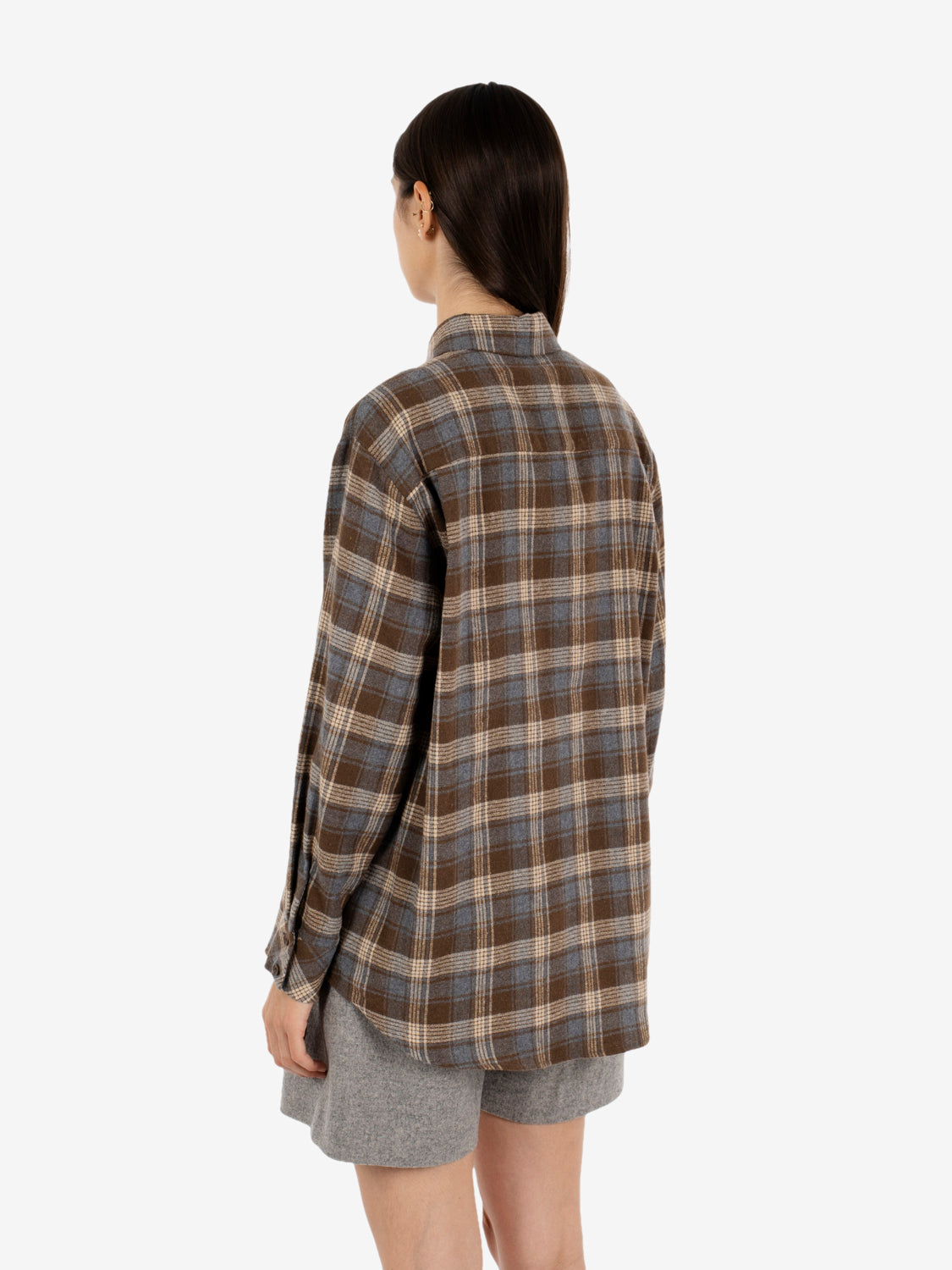 BROWN PLAID SHIRT EFW260083_038