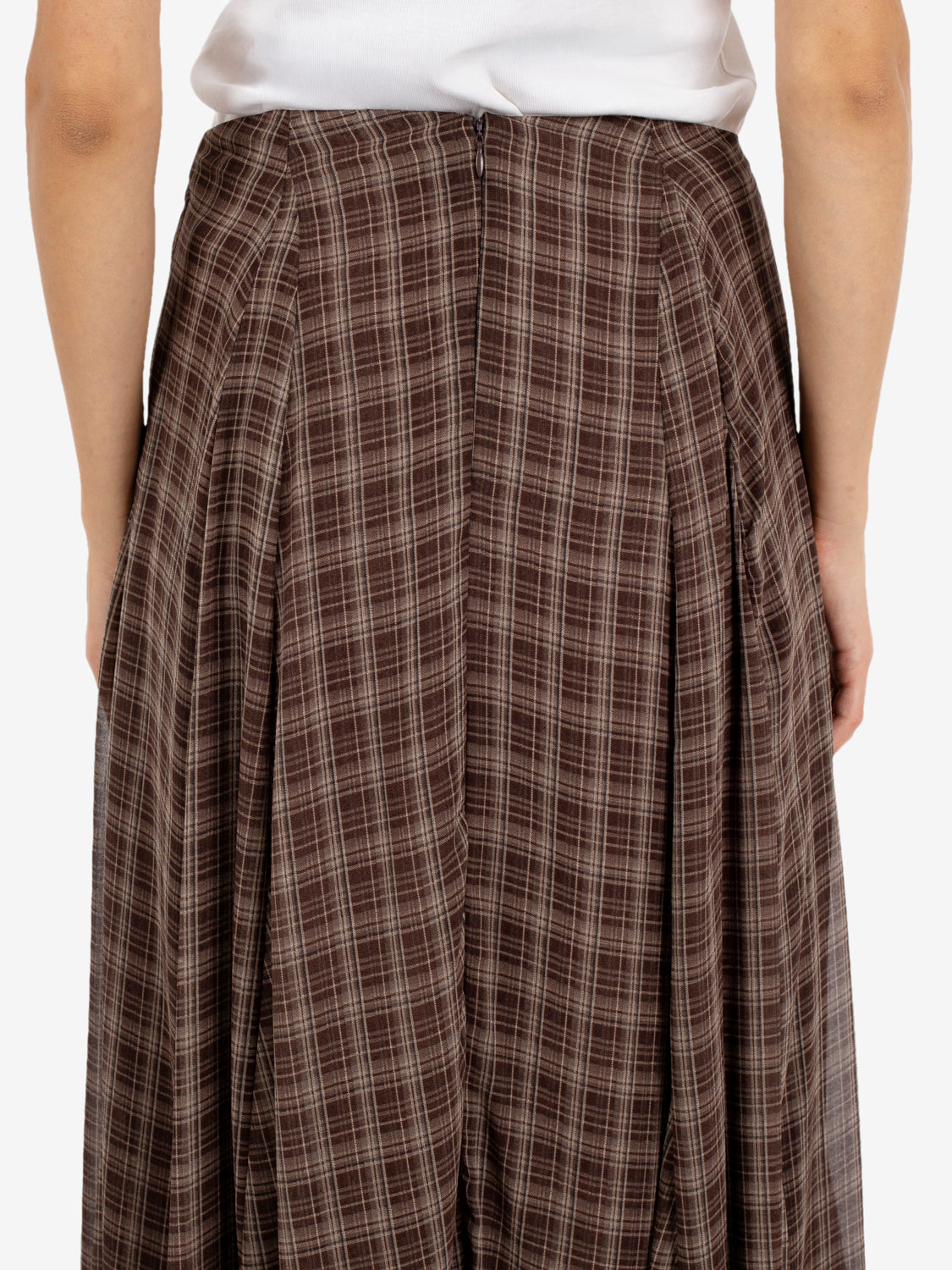 LONG CHECK SKIRT BROWN EFW260294_038
