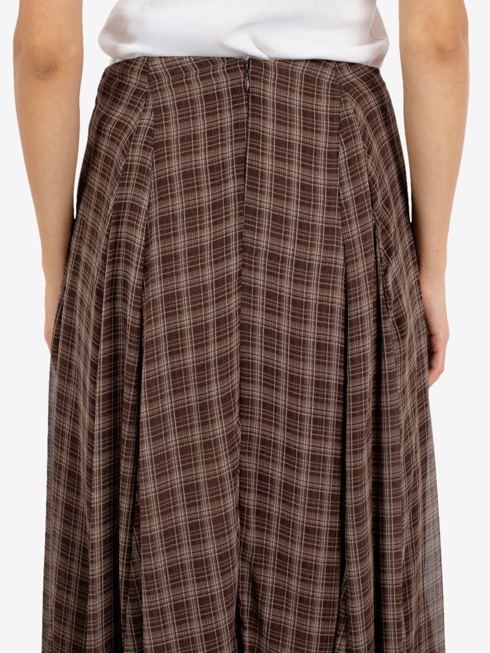 LONG CHECK SKIRT BROWN EFW260294_038