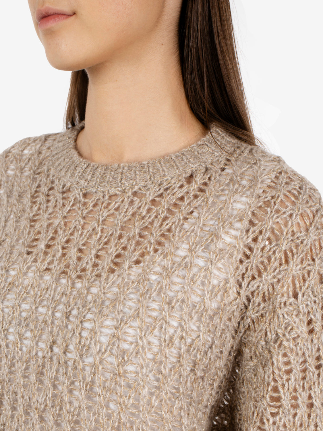 OPENWORK SWEATER MUD EFWM260004_064