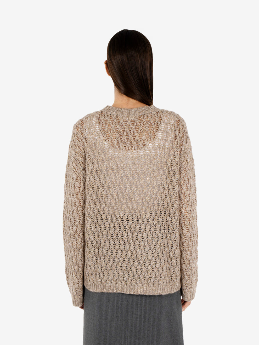 OPENWORK SWEATER MUD EFWM260004_064