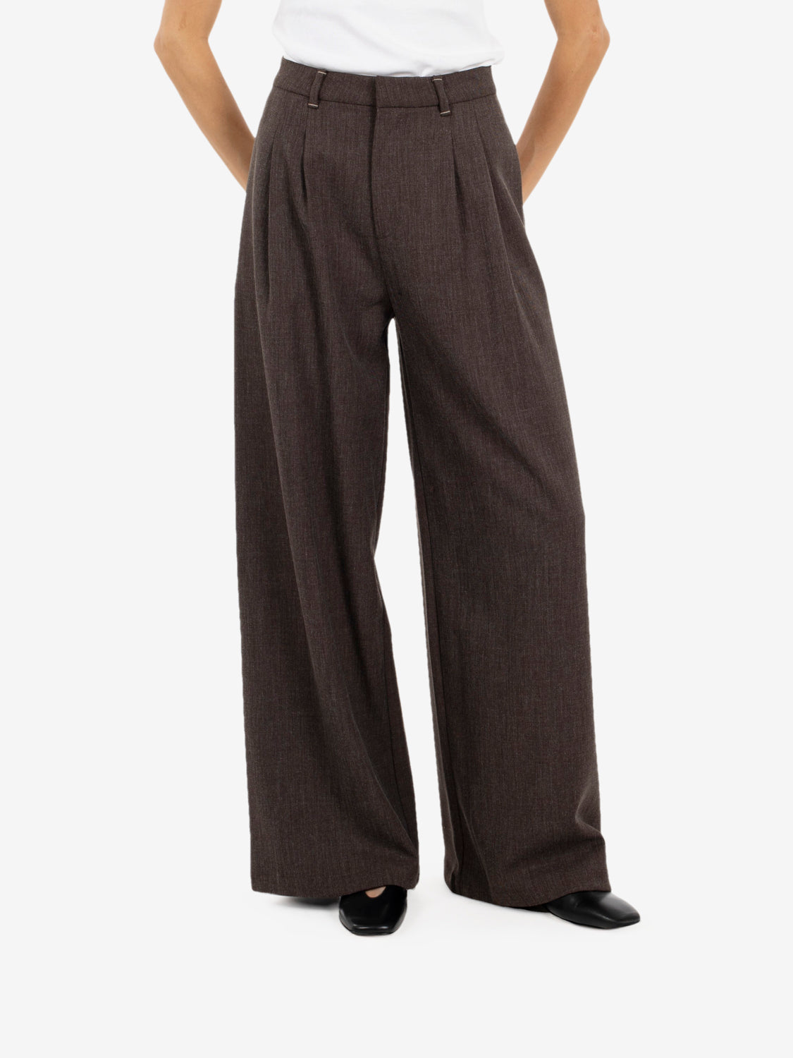 DARTED TROUSERS DARK BROWN EFW260013_094