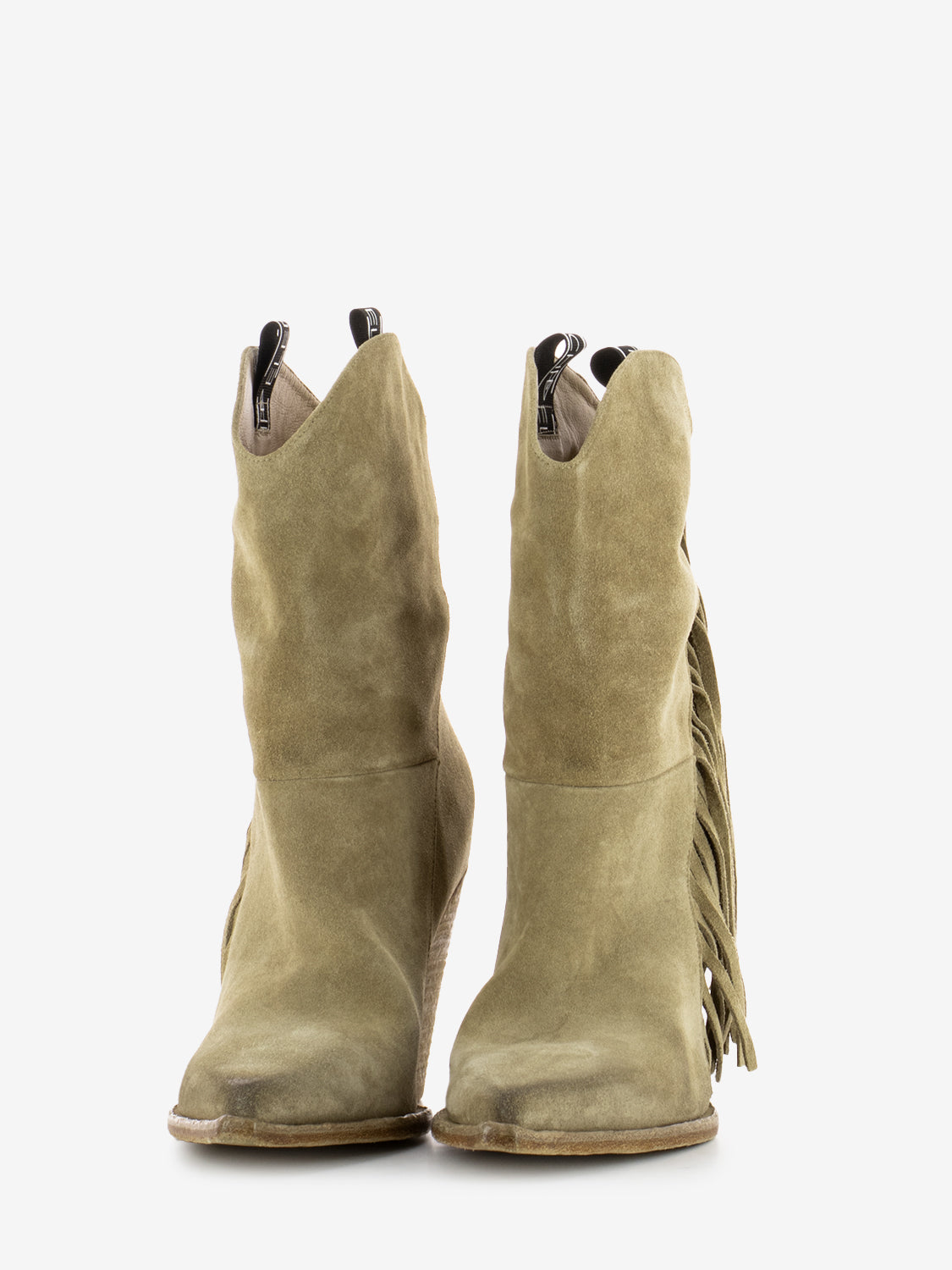 Stivali texani con frange camel