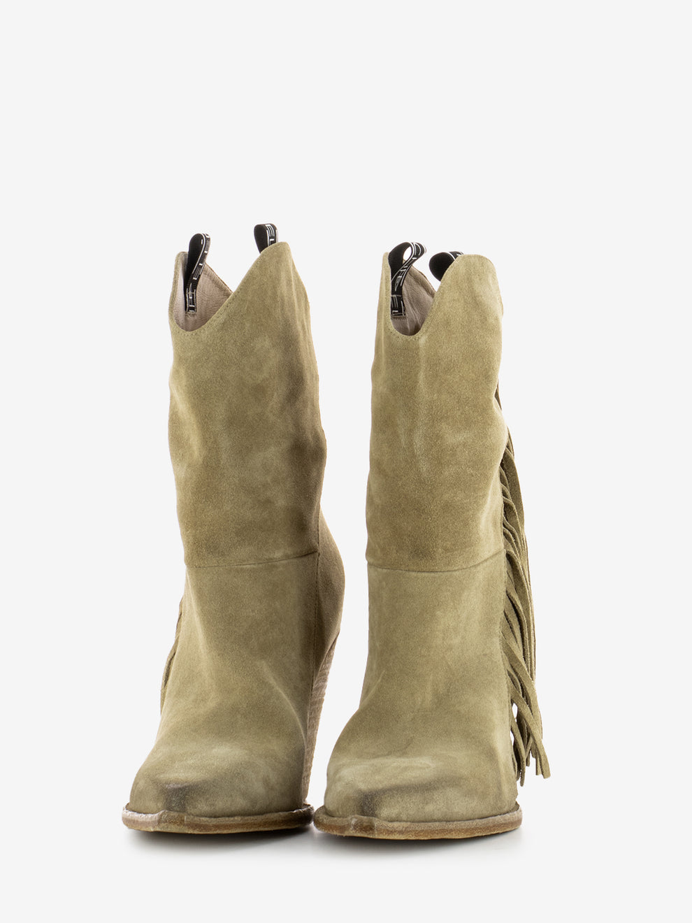 Stivali texani con frange camel