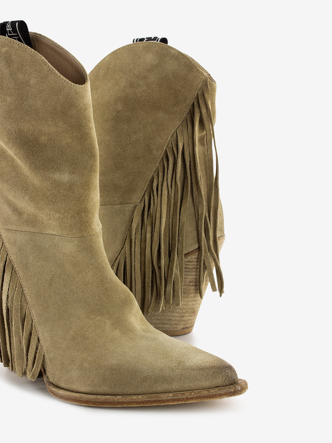 Stivali texani con frange camel