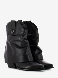 Black Texan Blues Ankle Boots