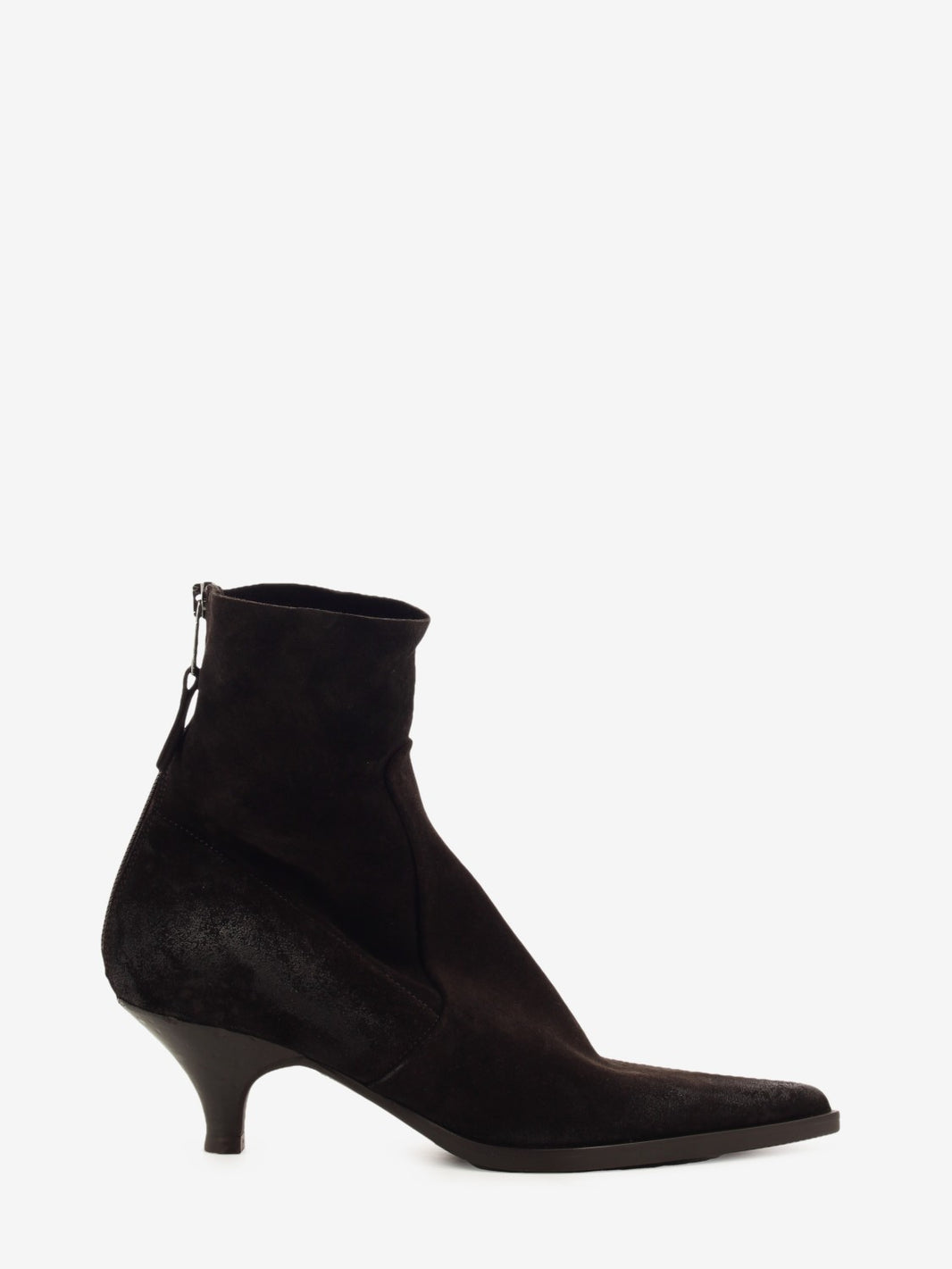 Ebony velour fashion ankle boots