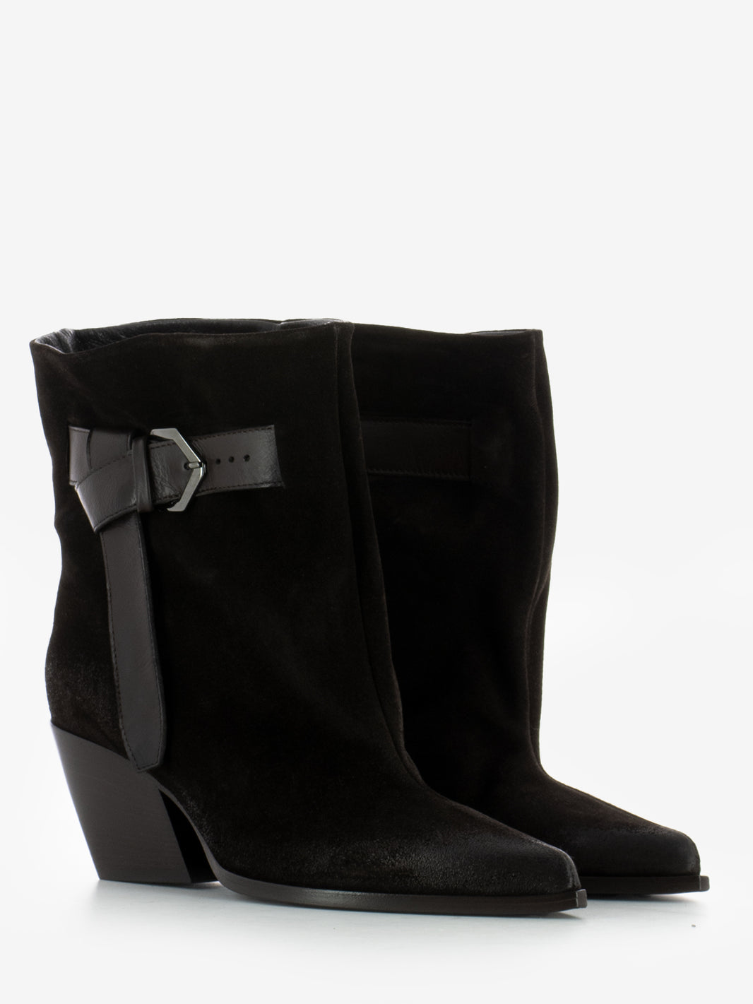 Texan ankle boot in ebony suede