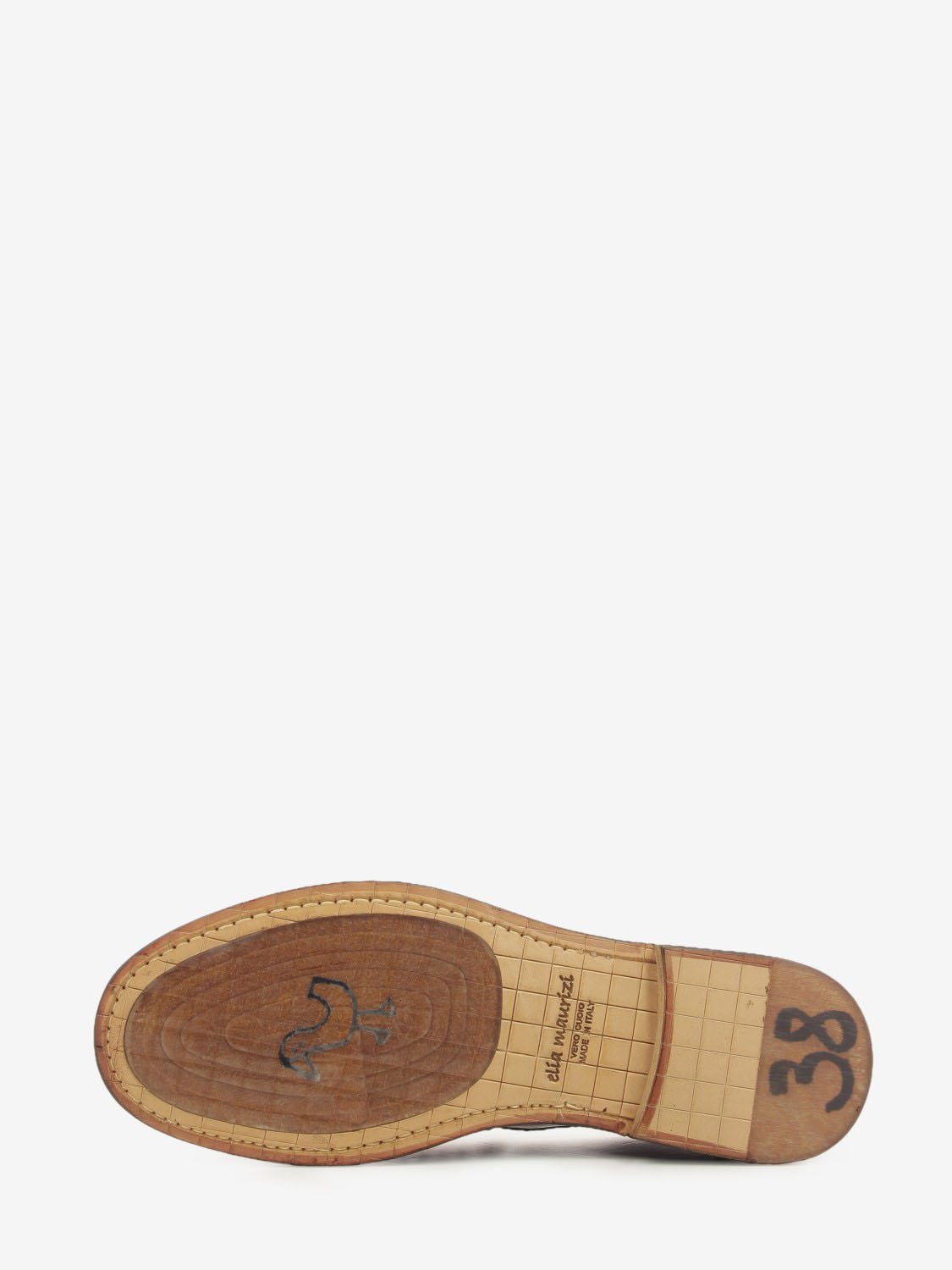 Dark brown crocodile-effect leather loafer