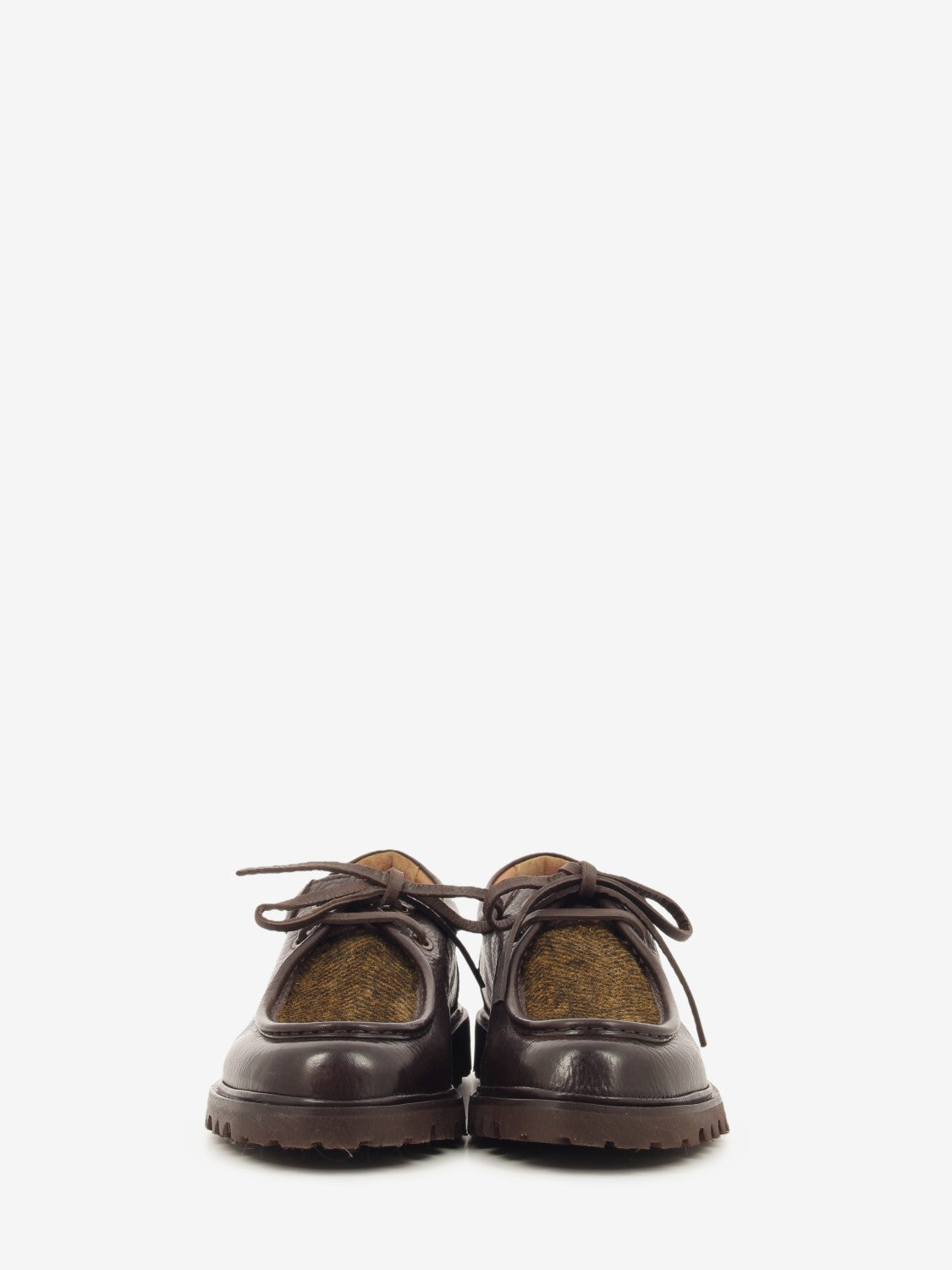Scarpa stringata in pelle spinato testa di moro