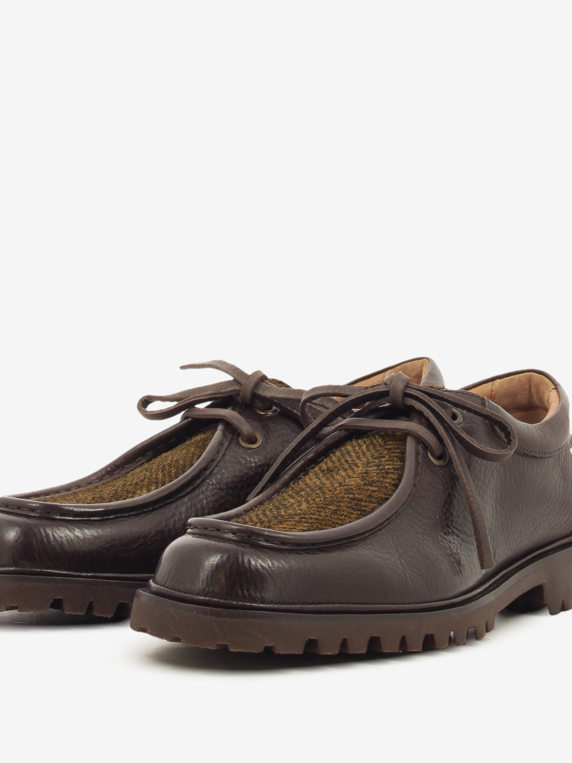 Scarpa stringata in pelle spinato testa di moro
