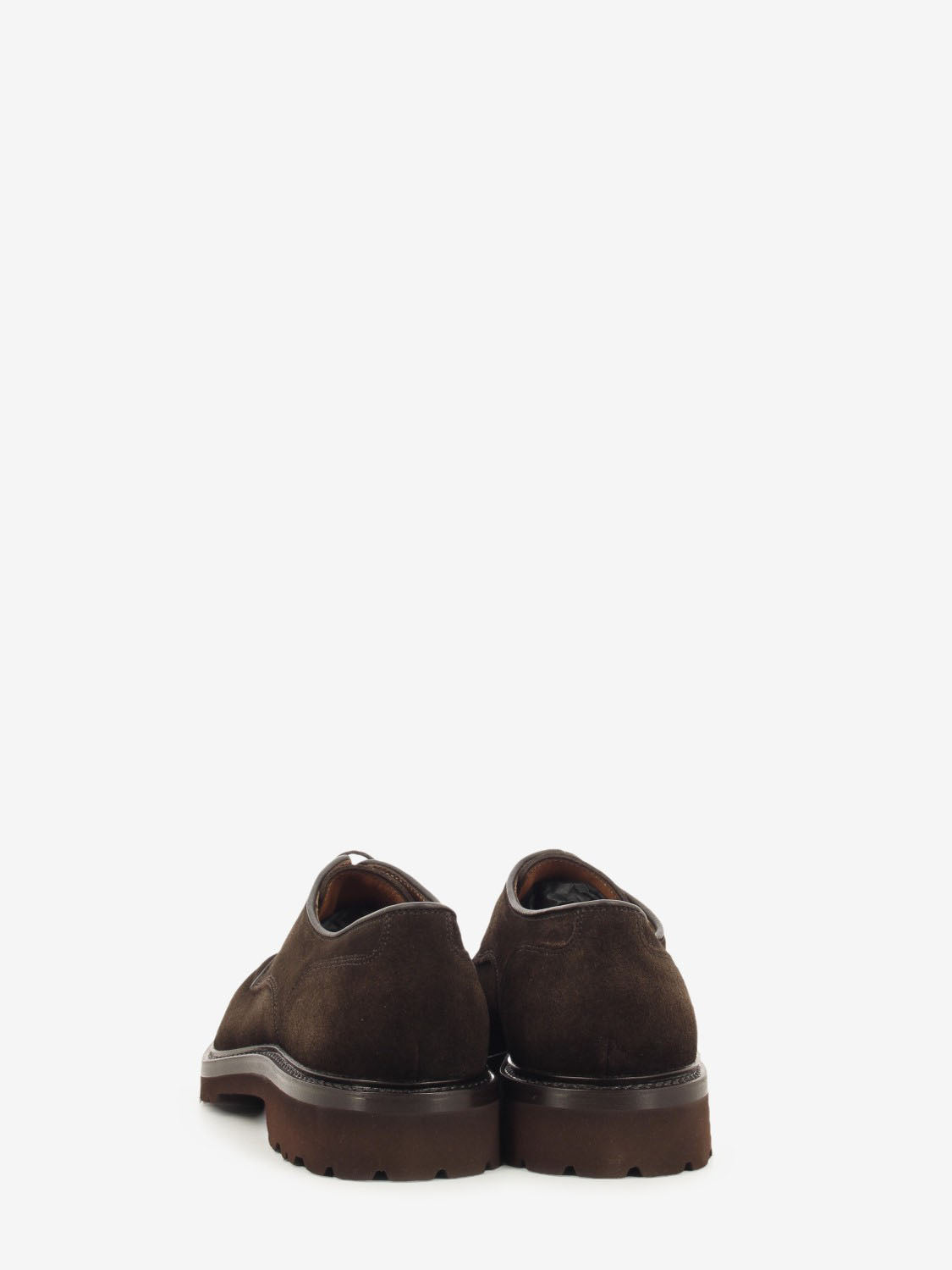 Dark brown suede casual lace-up shoes