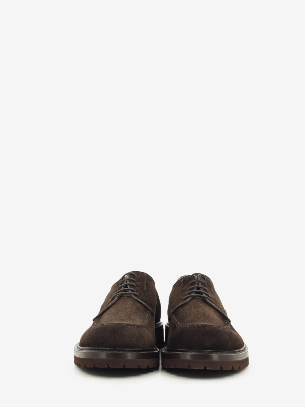 Dark brown suede casual lace-up shoes
