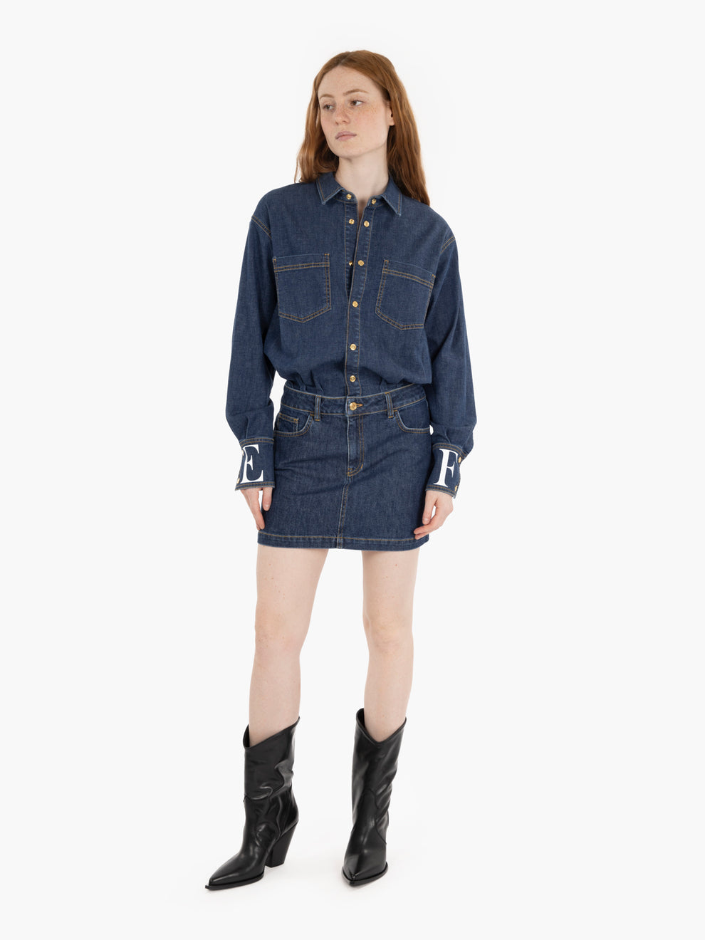 Blue denim dress