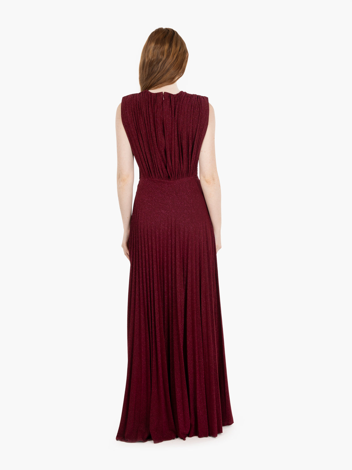 Abito Red Carpet in jersey lurex cherry