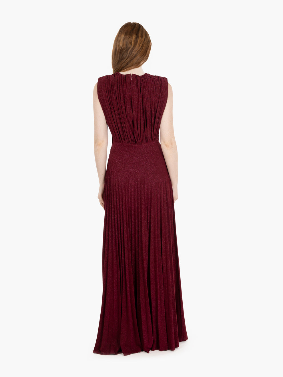 Abito Red Carpet in jersey lurex cherry