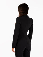 ELISABETTA FRANCHI - Blazer doppiopetto in crêpe nero