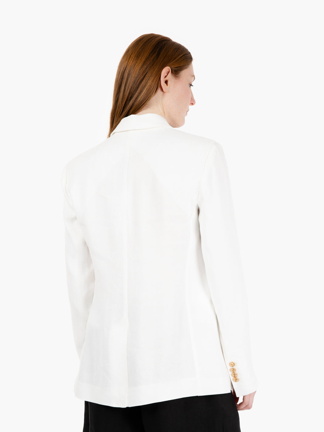 Blazer monopetto bottone logato avorio