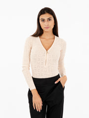 ELISABETTA FRANCHI - Body tricot burro