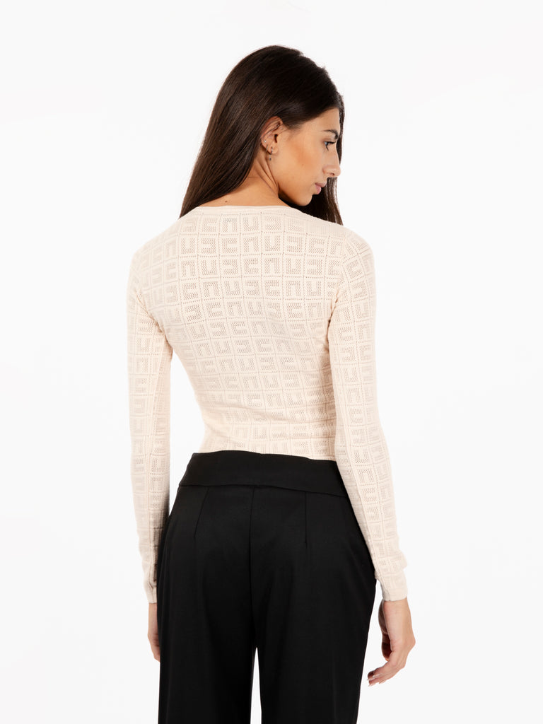 ELISABETTA FRANCHI - Body tricot burro