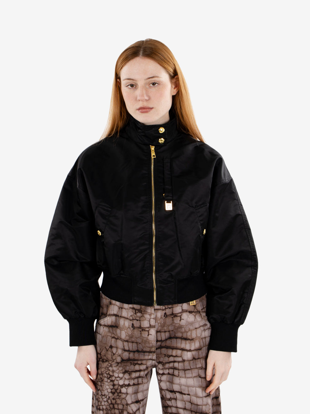 Bomber in nylon nero