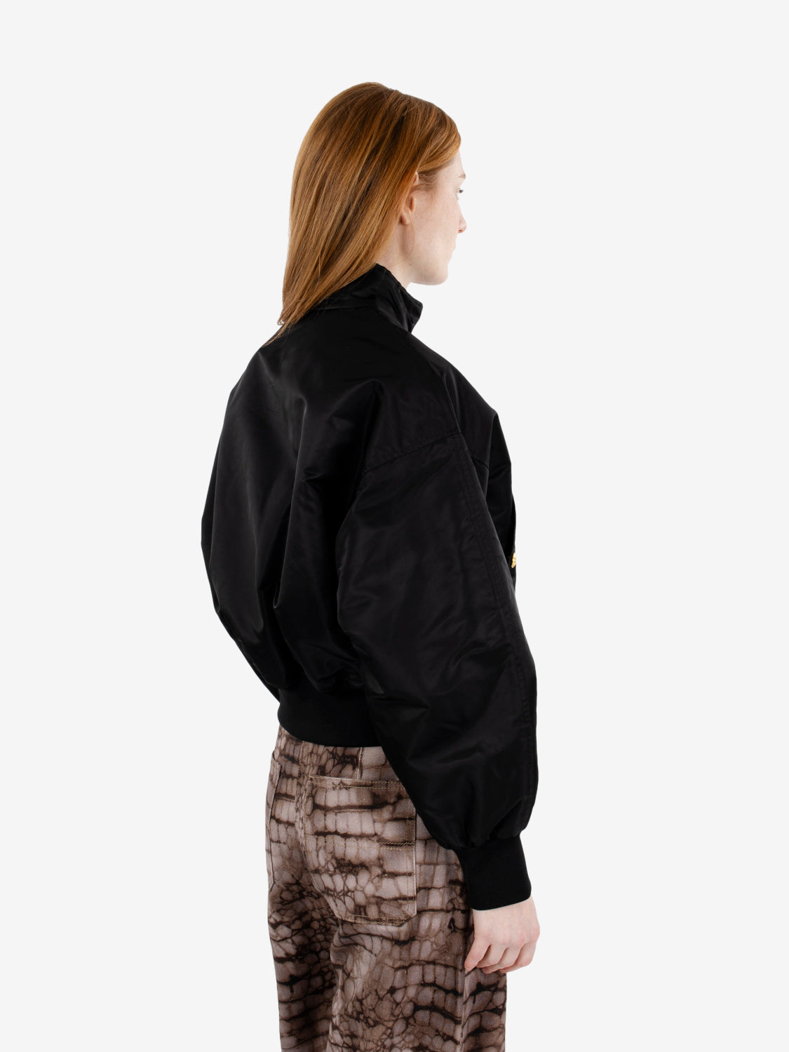 Bomber in nylon nero