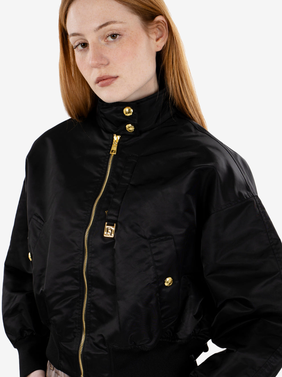 Bomber in nylon nero